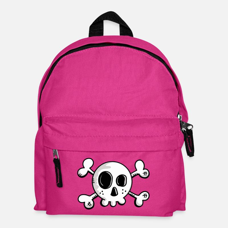 Small skull with crossed bones - Kids' Backpack - fuchsia