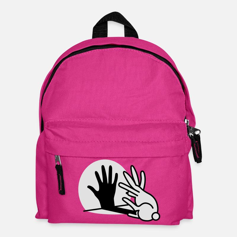 Handschatten Kaninchen 2 clr - Kinder Rucksack - Fuchsia