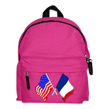 Flag of the United States USA and Flag France - Kids' Backpack - fuchsia - Front