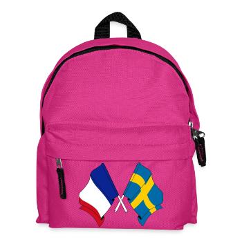 Flagge von Frankreich und Flagge Schweden - Kinder Rucksack - Fuchsia - Vorne