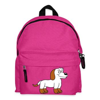 Dog Stands Cute Little Happy Puppy Pet - Kids' Backpack - fuchsia - Front