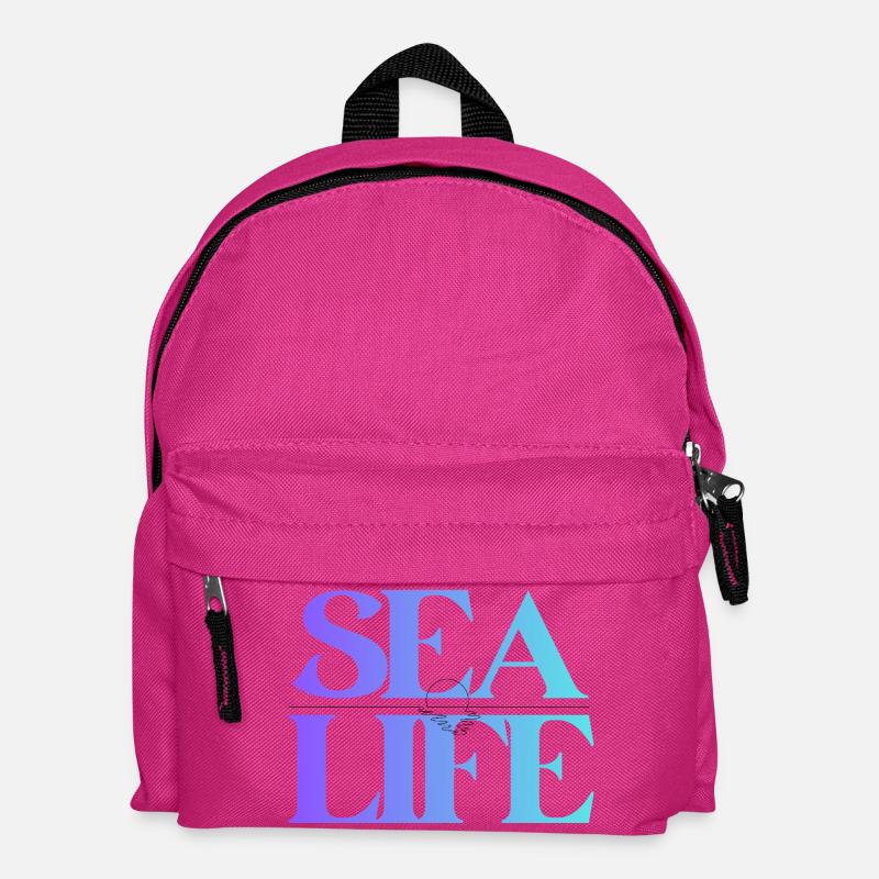 Meeresleben Gradient Schriftdesign - Kinder Rucksack - Fuchsia