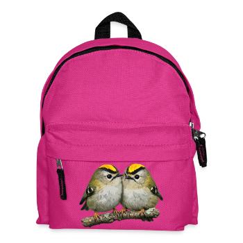 Duo of Firecrests on Branch - Kids' Backpack - fuchsia - Front