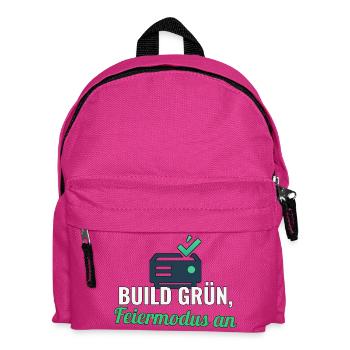 Release‑Shirt für Devs – Build grün, Feier an - Kinder Rucksack - Fuchsia - Vorne