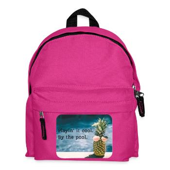 Ananas am Pool – Sommerhumor - Kinder Rucksack - Fuchsia - Vorne