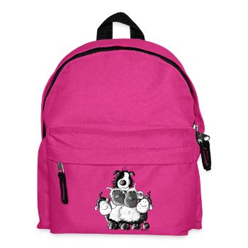 Border Collie und Schafe - Hütehund - Kinder Rucksack - Fuchsia - Vorne