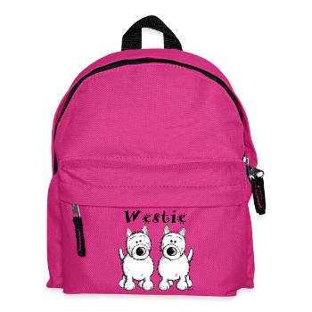 West Highland Terrier Duo - Kinder Rucksack - Fuchsia - Vorne