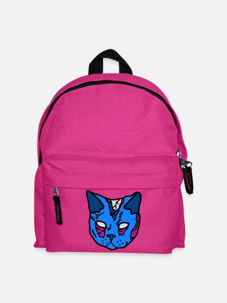Blauer Katzenmaske Patchwork - Kinder Rucksack - Fuchsia