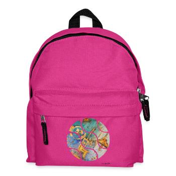 Abstraction colorée avec des accents dorés - Sac à dos Enfant - fuchsia - Devant