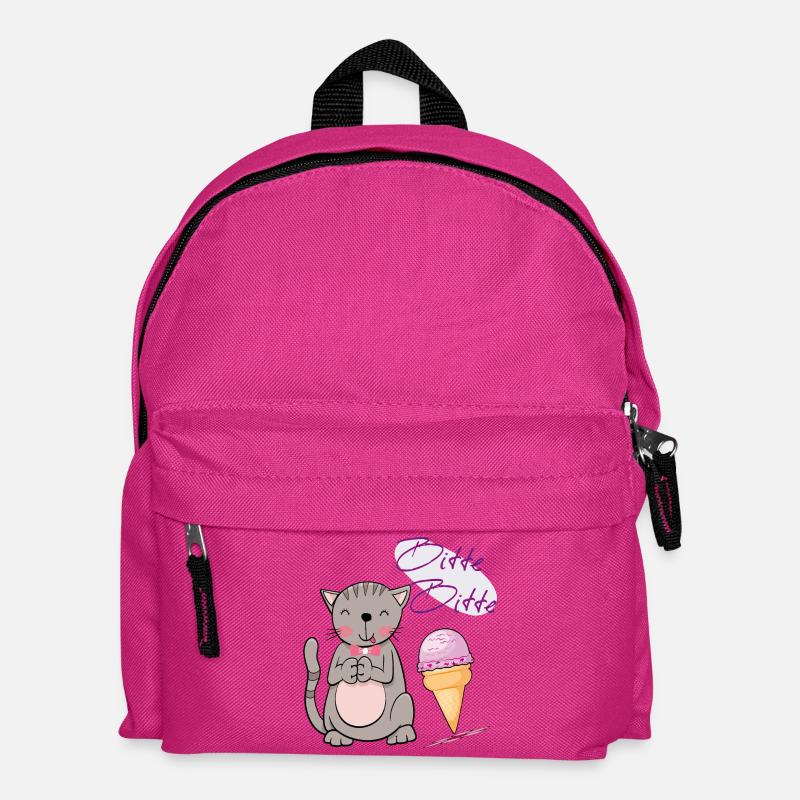 Katze mit Eistüte - Kinder Rucksack - Fuchsia