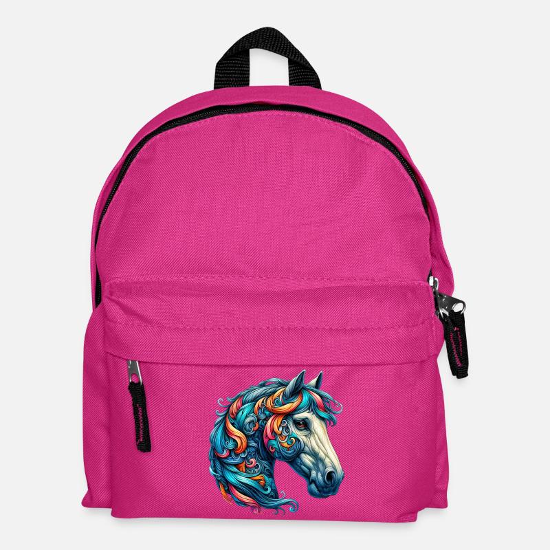 Pferd - Kinder Rucksack - Fuchsia