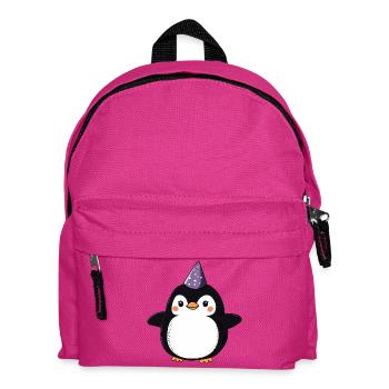 Glücklicher Pinguin mit Partyhut - Cartoon Design - Kinder Rucksack - Fuchsia - Vorne
