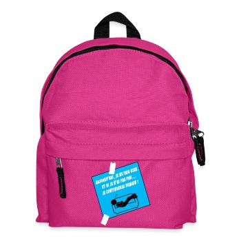 Humorist Quote on Blue Sofa - Kids' Backpack - fuchsia - Front