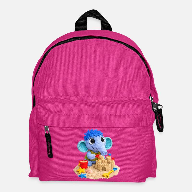Leo Langnase am Strand - Kinder Rucksack - Fuchsia