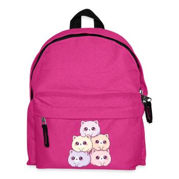 Pastellkatzen Haufen Kuschelfreudig - Kinder Rucksack - Fuchsia - Vorne