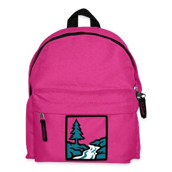 River Forest Nature Logo - Kids' Backpack - fuchsia - Front