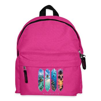 Malediven Travel – Traumstrand & Unterwasser Motiv - Kinder Rucksack - Fuchsia - Vorne