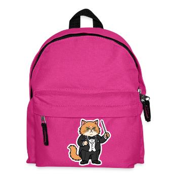 Dirigent Katze Orchester Taktstock T-Shirt - Kinder Rucksack - Fuchsia - Vorne