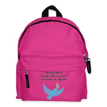 Weigert euch, Feinde zu sein - Kinder Rucksack - Fuchsia - Vorne