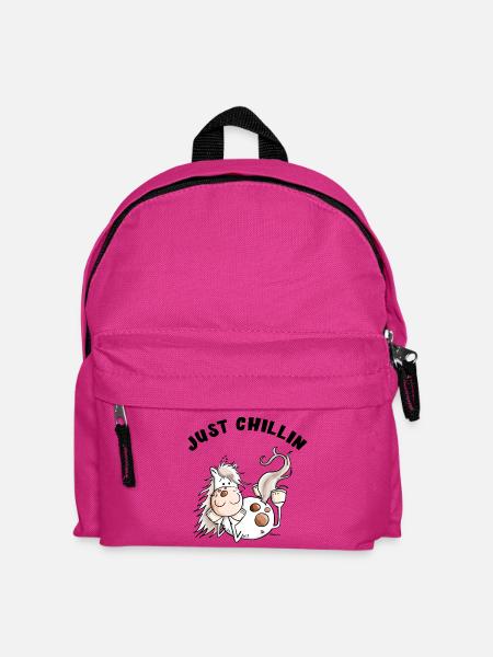 Chillendes Pferd - Comic - Pferde - Geschenk - Kinder Rucksack - Fuchsia