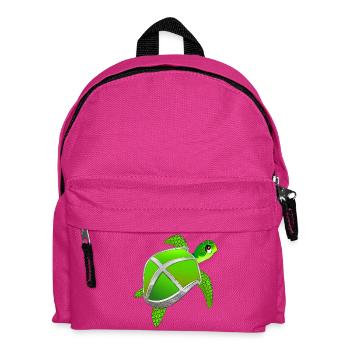 Schildkröte mit Schild - lustiges Tier - Kinder Rucksack - Fuchsia - Vorne
