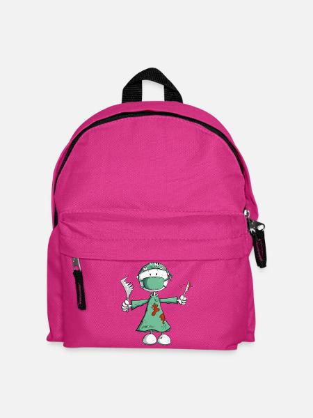 Arzt Chirurg Strichmännchen Berufe Cartoon - Kinder Rucksack - Fuchsia