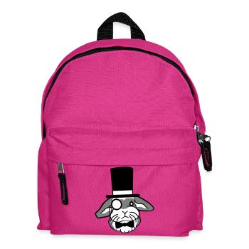 Mr. Bunny Gentleman Top Hat Monocle Glasses - Kids' Backpack - fuchsia - Front