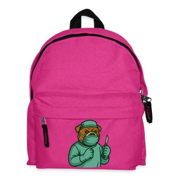 Pfotenchirurg Cartoon Bulldogge Und Hund - Kinder Rucksack - Fuchsia - Vorne
