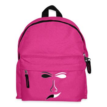 Abstrakte Gesichtslinien Kontrast Maske - Kinder Rucksack - Fuchsia - Vorne