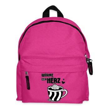 Wärme Dein Herz Kaffeetasse - Kinder Rucksack - Fuchsia - Vorne