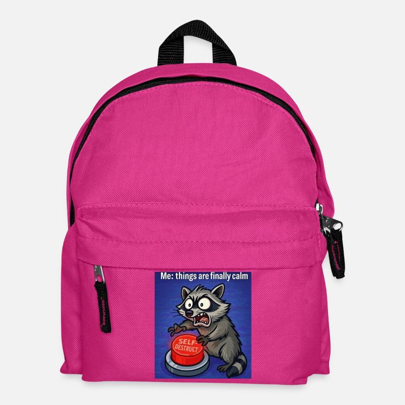 Waschbär-Selbstzerstörungs-Meme - Kinder Rucksack - Fuchsia