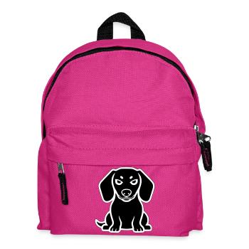 Icône autocollante de chien teckel - Sac à dos Enfant - fuchsia - Devant