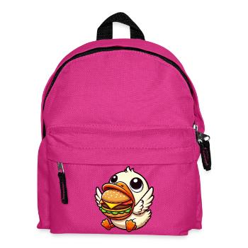 Lustige Ente Hamburger Essensliebhaber - Kinder Rucksack - Fuchsia - Vorne