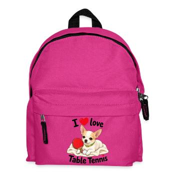 Cute Chihuahua Playing Table Tennis - Kids' Backpack - fuchsia - Front