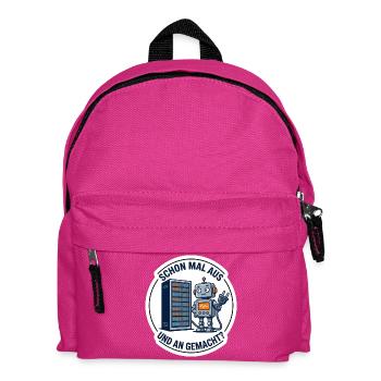 IT Support Robot Lustiges Shirt Reboot - Kinder Rucksack - Fuchsia - Vorne