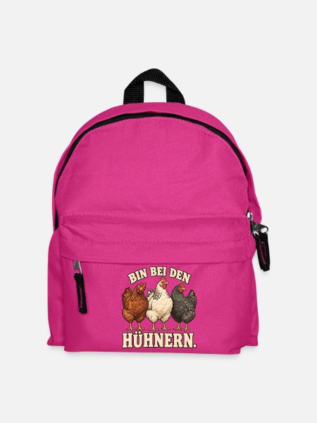 Bin bei den Hühnern – Drei lustige Hennen - Kinder Rucksack - Fuchsia