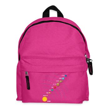 Sonnensystem Planeten Weltraum Astronomie Motiv - Kinder Rucksack - Fuchsia - Vorne