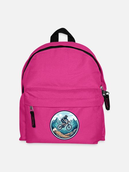 Bergabenteuer MTB Sticker - Kinder Rucksack - Fuchsia