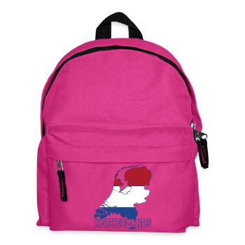 Silhouette der Niederländischen Flaggenkarte - Kinder Rucksack - Fuchsia - Vorne