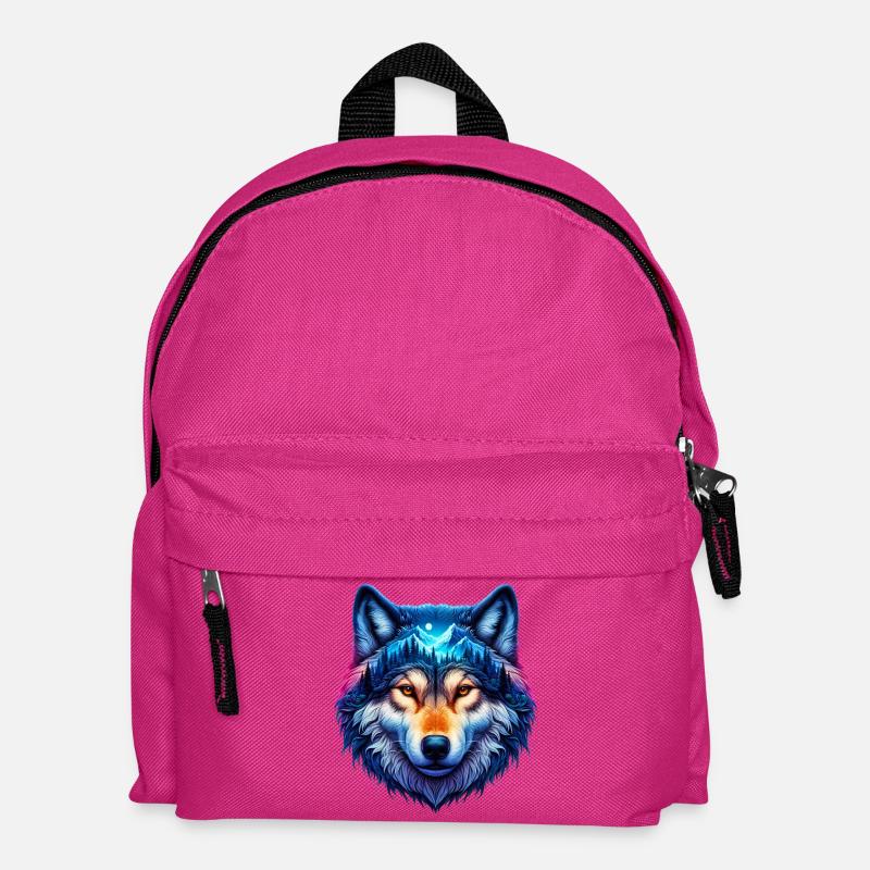 Wolf - Kinder Rucksack - Fuchsia