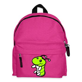 Caterpillar Bottom Hole Cute Smiles Friendly Happy - Kids' Backpack - fuchsia - Front
