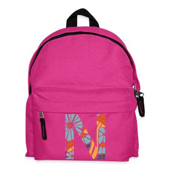 Groovy Letter n Flowers Geschenkidee - Kinder Rucksack - Fuchsia - Vorne
