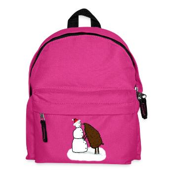 Snowman & Sheep - Kids' Backpack - fuchsia - Front