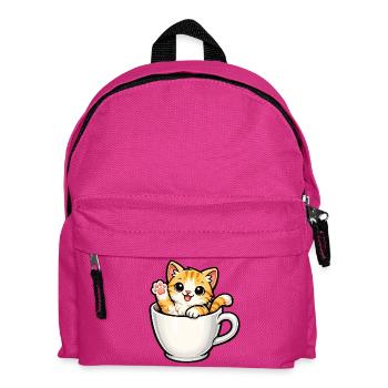 Un chaton dans un gobelet - Sac à dos Enfant - fuchsia - Devant