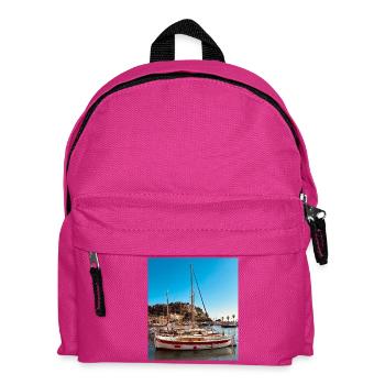 Voiliers dans le port au ciel bleu - Sac à dos Enfant - fuchsia - Devant