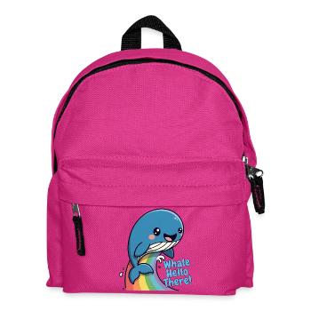 Rainbow Whale Hello There - Kids' Backpack - fuchsia - Front