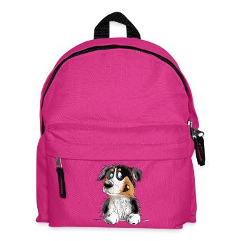 Funny Australian Shepherd Black Tri - Kids' Backpack - fuchsia - Front