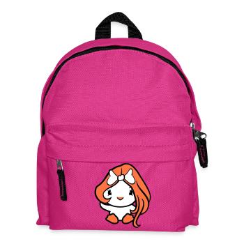 Bird Lady Woman Female Pretty Face Bow - Kids' Backpack - fuchsia - Front