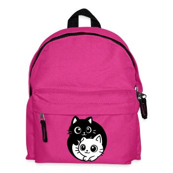 Ying Yang Kawaii Katzen Symbol - Kinder Rucksack - Fuchsia - Vorne