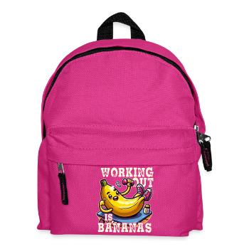 Muscular Banana: Bananas Training - Kids' Backpack - fuchsia - Front
